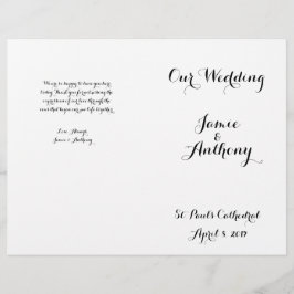 Hand Lettered Calligraphy Wedding Programme