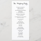 Hand Lettered Calligraphy Wedding Programme Programmakaart (Achterkant)