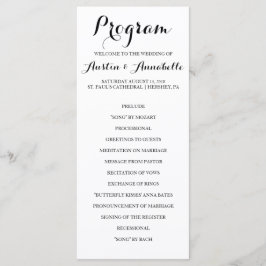 Hand Lettered Calligraphy Wedding Programme Programmakaart