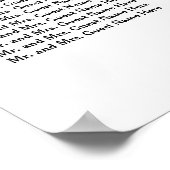 Hand Lettered Calligraphy Wedding Seating Chart Poster (Hoek)