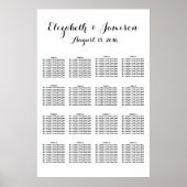 Hand Lettered Calligraphy Wedding Seating Chart Poster (Voorkant)