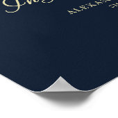 Hand Lettered Chic Flourish Navy Wedding Memoral P Poster (Hoek)
