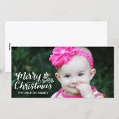 Hand Lettered Christmas Full Photocard Feestdagenkaart (Voorkant / Achterkant)