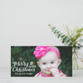 Hand Lettered Christmas Full Photocard Feestdagenkaart (Staand voorkant)
