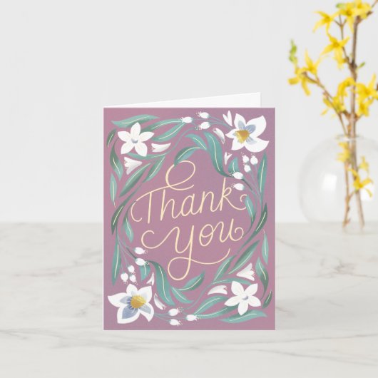 Hand-lettered Daffodil Dank u Kaart (Gele Bloem)