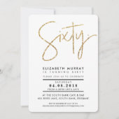 HAND LETTERED eenvoudig goud glitters zestig 60ste Kaart (Voorkant)