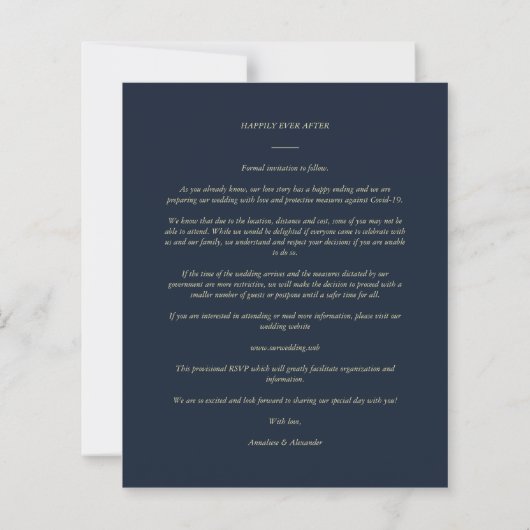 Hand Lettered Elegant Flourish Navy Photo Wedding (Achterkant)