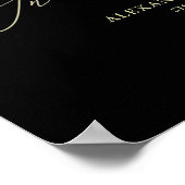 Hand Lettered Flourish Black Wedding Memorial Poster (Hoek)