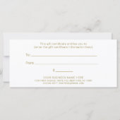 Hand Lettered Font Gold | Cadeaubon (Achterkant)