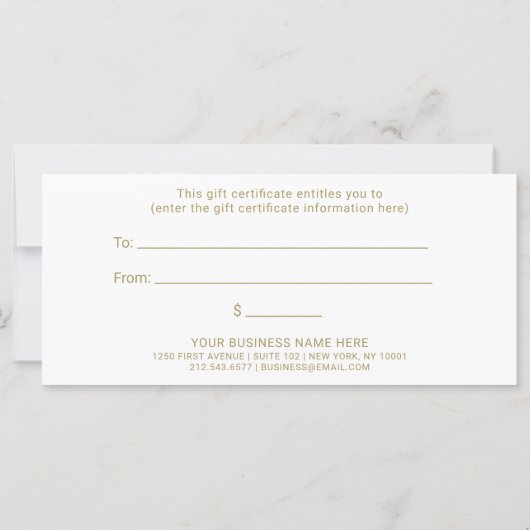 Hand Lettered Font Gold | Cadeaubon (Achterkant)