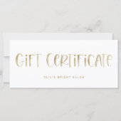 Hand Lettered Font Gold | Cadeaubon (Voorkant)