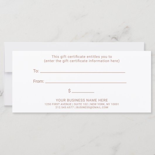 Hand Lettered Font Roos Gold | Cadeaubon (Achterkant)