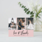 Hand-Lettered Fotocollage Blush Roze Briefkaart (Staand voorkant)