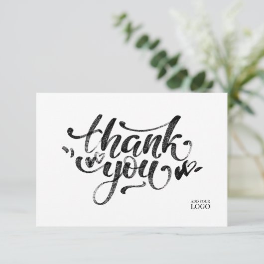 Hand Lettered Funky Branded Dank u Bedankkaart (Staand voorkant)