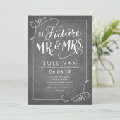 Hand Lettered Future Verloving Chalkboard Kaart (Staand voorkant)