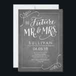 Hand Lettered Future Verloving Chalkboard Kaart<br><div class="desc">Deze moderne en chic-verlovingspartijuitnodiging is voorzien van handgeschreven en handgetekende illustraties op een trendy achtergrond. Selecteer een getextureerd document voor een extra speciale aanraking.</div>