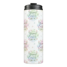 Hand-lettered Gelukkig Pasen Waterverf Thermosbeker