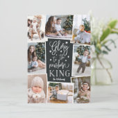 Hand Lettered Glory | Collage voor meerdere foto's Feestdagenkaart (Staand voorkant)