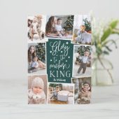 Hand Lettered Glory | Collage voor meerdere foto's Feestdagenkaart (Staand voorkant)