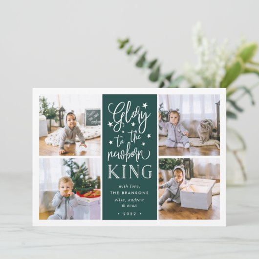 Hand Lettered Glory | Kaart voor kerstfoto's (Staand voorkant)