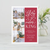 Hand Lettered Glory | Kaart voor kerstfoto's (Staand voorkant)