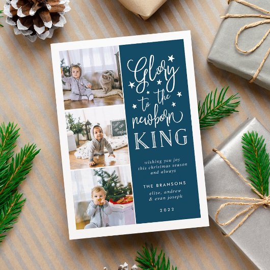 Hand Lettered Glory | Kaart voor kerstfoto's