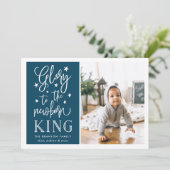 Hand Lettered Glory | Kerstfotokaart Feestdagenkaart (Staand voorkant)