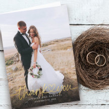 Hand Lettered Gold Script Heart Photos Wedding