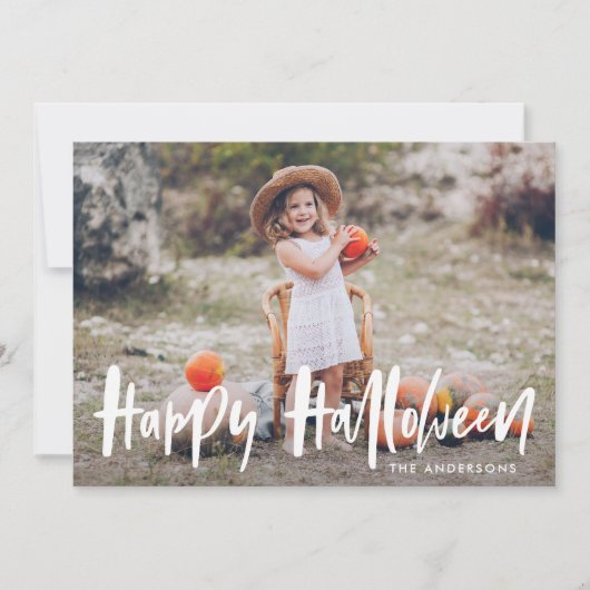 Hand Lettered Halloween | Halloween-fotokaart Feestdagenkaart (Voorkant)