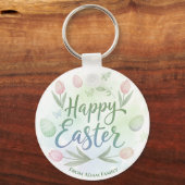 Hand-Lettered Happy Easter Watercolor Sleutelhanger (Voorkant)