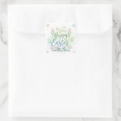 Hand-Lettered Happy Easter Watercolor Vierkante Sticker (Tas)