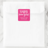 Hand Lettered Happy New Year Stickers - Roze (Tas)