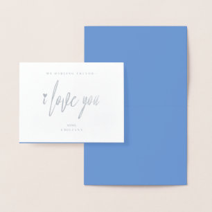 Hand Lettered I love You Valentijn Day Folie Kaart