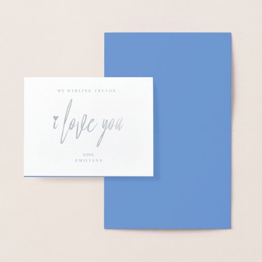 Hand Lettered I love You Valentijn Day Folie Kaart (Display)
