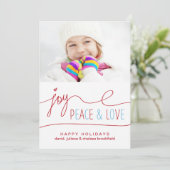 Hand Lettered Joy Feestdagenkaart (Staand voorkant)