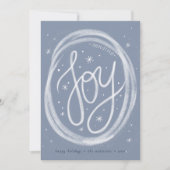 Hand-lettered Joy- Non-Photo Flat Holiday Card Feestdagenkaart (Voorkant)