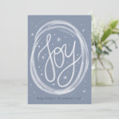 Hand-lettered Joy- Non-Photo Flat Holiday Card Feestdagenkaart (Staand voorkant)