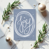 Hand-lettered Joy- Non-Photo Flat Holiday Card Feestdagenkaart