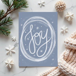 Hand-lettered Joy- Non-Photo Folded Holiday Card Feestdagen Kaart