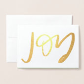 Hand Lettered JOY Photo Gold Foil Kaart (Voorkant met envelop)