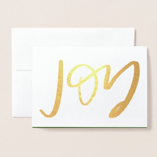 Hand Lettered JOY Photo Gold Foil Kaart (Voorkant met envelop)