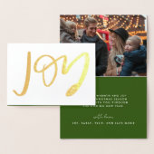 Hand Lettered JOY Photo Gold Foil Kaart (Display)