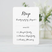 Hand Lettered Kalligrafie Bruiloft RSVP Kaart (Staand voorkant)