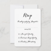 Hand Lettered Kalligrafie Bruiloft RSVP Kaart (Voorkant)