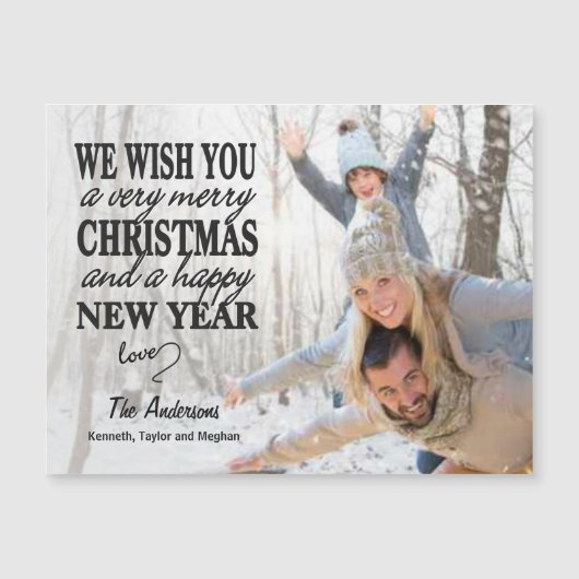 Hand Lettered kerst Full-Photo Magnet (Voorkant)