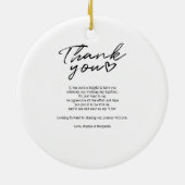 Hand-Lettered kerstbruiloft Foto Dank u Keramisch Ornament (Achterkant)