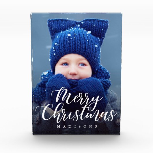 Hand Lettered Kerstfeestay Photo Block Fotoblokken (Voorkant)