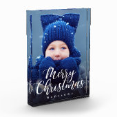 Hand Lettered Kerstfeestay Photo Block Fotoblokken (Links)