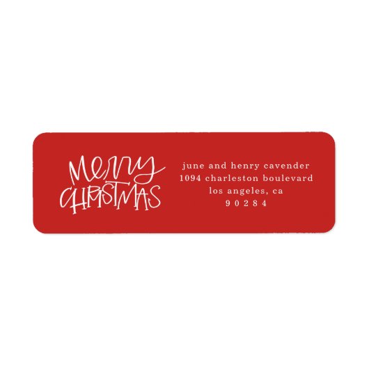 Hand Lettered kerstretouradres Etiket (Voorkant)