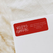 Hand Lettered kerstretouradres Etiket